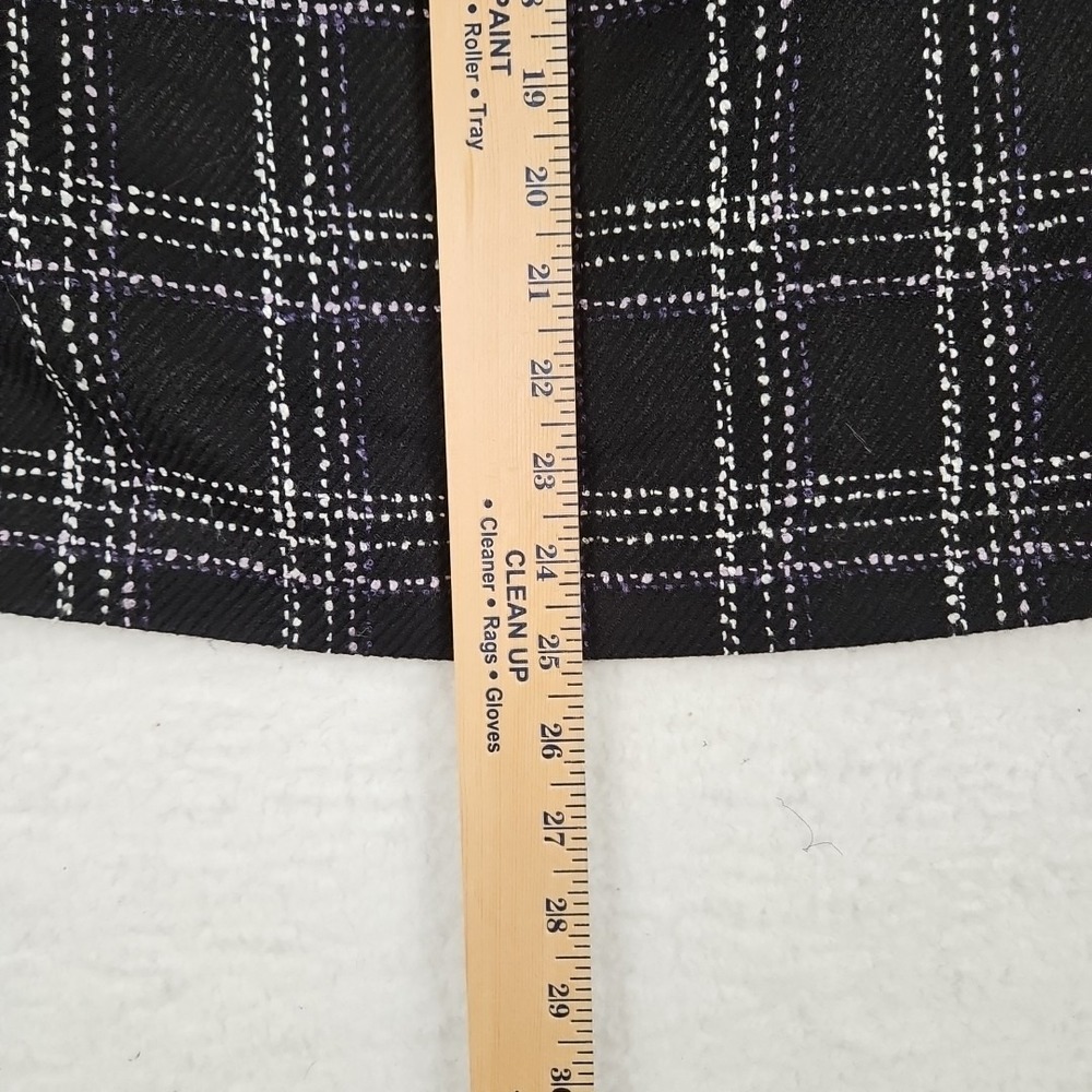 VTG 80s Norton & Co. Womens Skirt 16W Black Plaid Purple/White Lined Cosmopolita - Picture 7 of 9